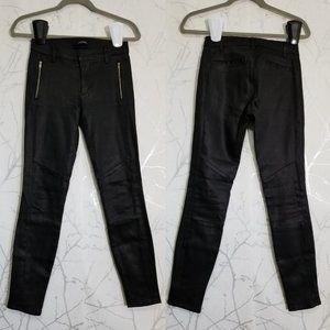 J Brand Lacquered Black Mid Rise Skinny Jeans